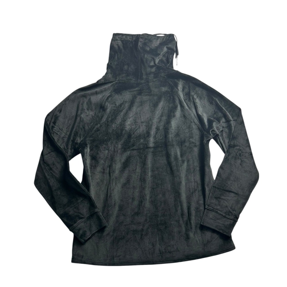 32 Degrees Heat Womens Black Velour Funnel Neck Pullover Sweatshirt Medium NWT